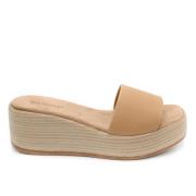 Beige Leren Slippers Inuovo , Beige , Dames