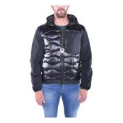 Gewatteerde jas met capuchon Blauer , Black , Heren