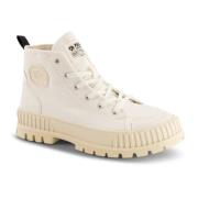 Witte Canvas Veterschoenen Palladium , White , Dames