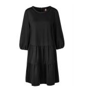 Feminine Day Dress met Romantische Details Marc Cain , Black , Dames