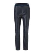 Sofia Leren Accent Slim Fit Broek Marc Cain , Blue , Dames