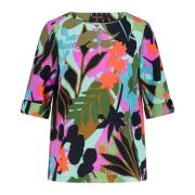 Kleurrijke Blouse met Natuurlijke Print Marc Cain , Multicolor , Dames