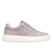 Marta Lilac Rose Mode Sneakers Voile Blanche , Beige , Dames