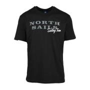Heren Katoenen T-Shirt Collectie North Sails , Black , Heren