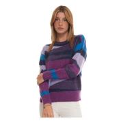Multicolor Ronde Hals Pullover Suncoo , Purple , Dames