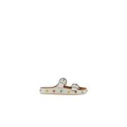 Krijtleer kroon me slippers Etro , White , Dames