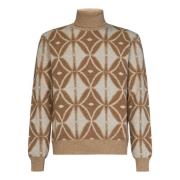 Beige Geometrische Jacquard Trui Etro , Beige , Heren