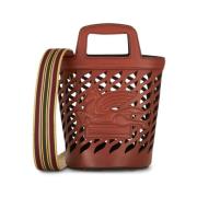 Coffa Leren Bucket Tas Etro , Brown , Dames