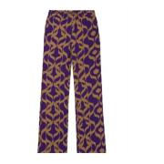 Wijde broek met grafische print Luisa Cerano , Purple , Dames