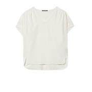 Flowing Techno Zijden Blouse Luisa Cerano , White , Dames