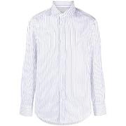 Blauw-wit gestreept overhemd Brunello Cucinelli , White , Heren