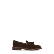 Bruine Suède Leren Loafers voor Heren Brunello Cucinelli , Brown , Her...