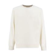Tijdloze Klieke Sweatshirt voor Mannen Brunello Cucinelli , White , He...