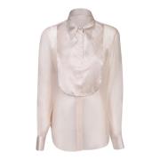 Organza Shirt - Stijlvol en Elegant Brunello Cucinelli , Pink , Dames