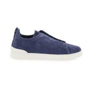 Luxe Triple Stitch Slip-On Sneakers Ermenegildo Zegna , Blue , Heren