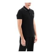 Geborduurd katoenen poloshirt met logo en contrastdetails Ermenegildo ...