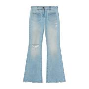 Lichtblauwe Bootcut Jeans Palm Angels , Blue , Dames