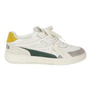 Vintage Leren Sneakers met Contrast Inzetstukken Palm Angels , White ,...