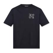 T-shirt met logo Palm Angels , Black , Heren