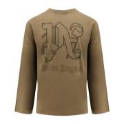 Bruine Crew-Neck Sweatshirt - Italiaanse Stijl Palm Angels , Brown , H...