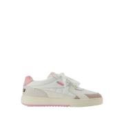 Witte/Roze Leren Sneakers - Palm University Palm Angels , White , Dame...