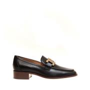 Zwarte Leren Loafer met Kettinggesp - Maat 36 Tod's , Black , Dames