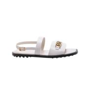 Platte Sandalen met Kettingdetail Tod's , White , Dames