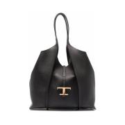 Medium T Timeless Shopping Bag Tod's , Black , Dames