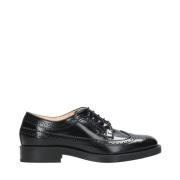 Zwarte Leren Platte Schoenen met Engelse Perforaties Tod's , Black , D...