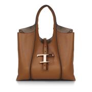 Timeless logo-plaque tote tas Tod's , Brown , Dames