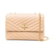 Omkeerbare Leren Schoudertas Tory Burch , Beige , Dames