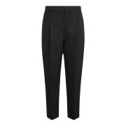 Stijlvolle Zwarte Wollen Broek Tory Burch , Black , Dames