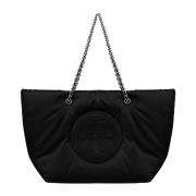 Ella Logo-Patch Tote Tas Tory Burch , Black , Dames