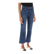 Vintage Cropped Flared Jeans Tory Burch , Blue , Dames