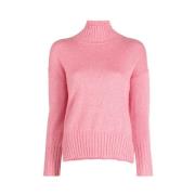 Roze Wol Kasjmier Hoge Halstrui Peserico , Pink , Dames