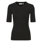 Slim Fit Boven Elleboog T-Shirt InWear , Black , Dames