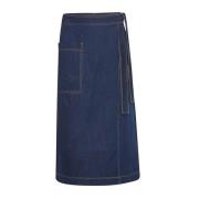 Blauwe Denim Midi Rok met Strikceintuur en Zijzak InWear , Blue , Dame...