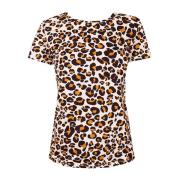 Stijlvolle dierenprint T-shirt Patrizia Pepe , Brown , Dames