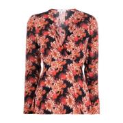 Blauwe Bloemenblouse Patrizia Pepe , Red , Dames