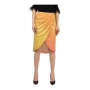 Midi Rok met Pailletten Patrizia Pepe , Orange , Dames