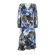 Maxi Jurk met Bloemenpatroon Patrizia Pepe , Blue , Dames