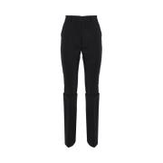 Zwarte Katoen Elastan Broek Sportmax , Black , Dames