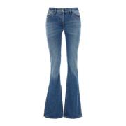 Boot-cut Jeans Off White , Blue , Dames
