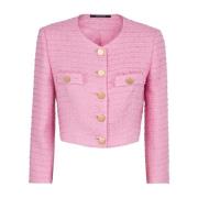 Exclusieve Rosy Tweed Jas Tagliatore , Pink , Dames