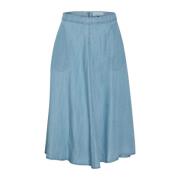 Lichtblauwe Denim A-Lijn Rok Part Two , Blue , Dames