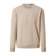 Luxe Cashmere Jacquard Crewneck Sweater Massimo Alba , Beige , Heren