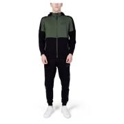 Groen-Zwart Compleet Trainingspak Emporio Armani EA7 , Green , Heren