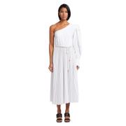 Monospalla -jurk met geplooide rok Federica Tosi , White , Dames
