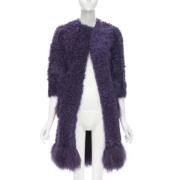 Pre-owned Fur outerwear Miu Miu Pre-owned , Purple , Dames