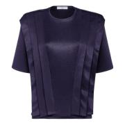 Satin Effect Schouderband T-Shirt MVP wardrobe , Blue , Dames